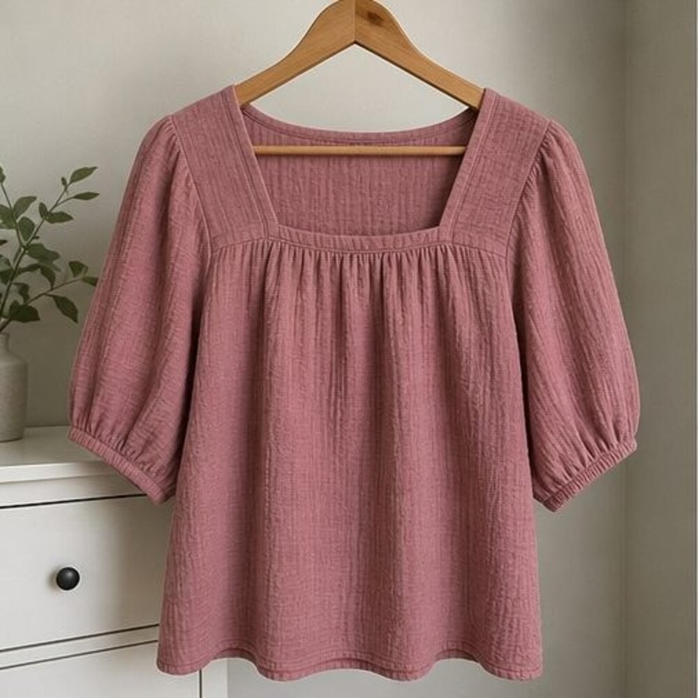 Rust Lace Trim Top
